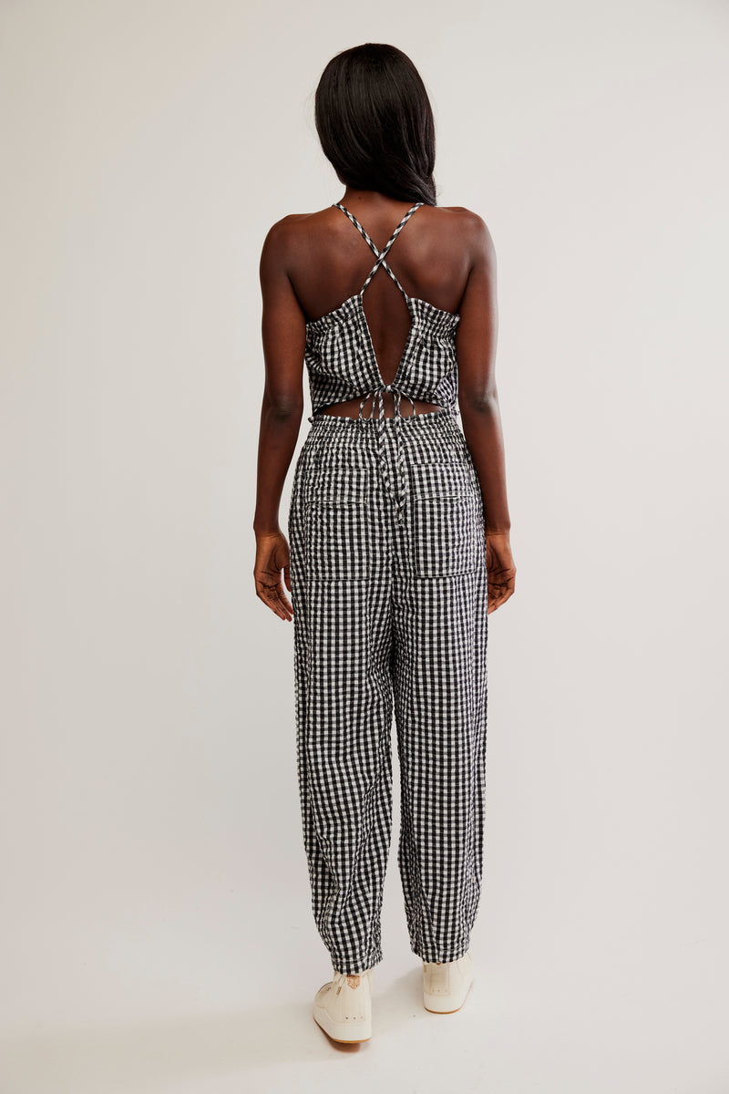 Retro Heatwave Gingham One Piece | Black Combo