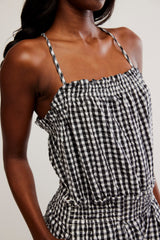 Retro Heatwave Gingham One Piece | Black Combo