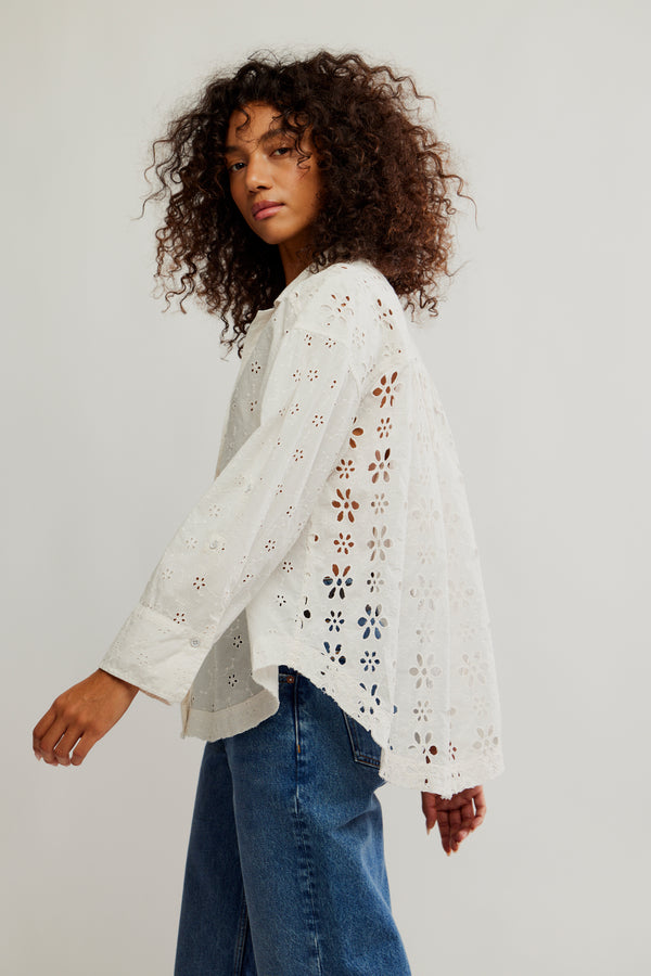 Mae Eyelet Shirt | Ecru Wash