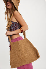 Coastal Crush Straw Tote | Natural