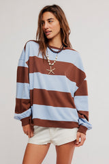 Classic Stripe Crew Wide | Periwinkle Combo