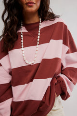 Classic Stripe Crew Wide | Strawberry Wine Combo