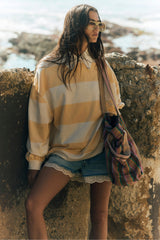 Classic Stripe Crew Wide | Apricot Combo