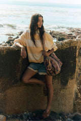 Classic Stripe Crew Wide | Apricot Combo
