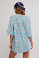 All Love Stripe Pocket Tee | Blissful Blue Combo