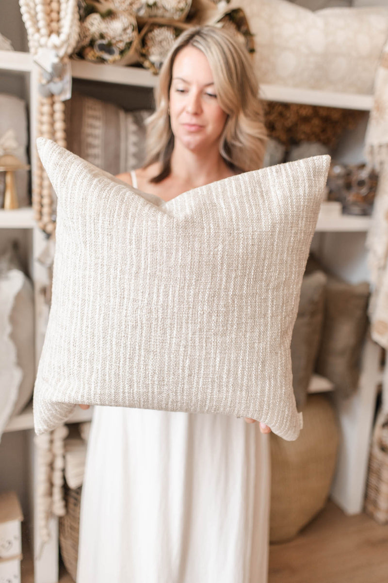 Tides Cushion 20x20 | White & Beige