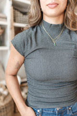 Shirlay Top | Dark Grey Twist