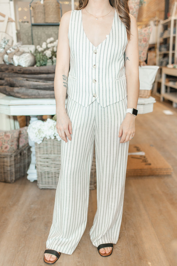 Eowyn Vest | Cream Stripe