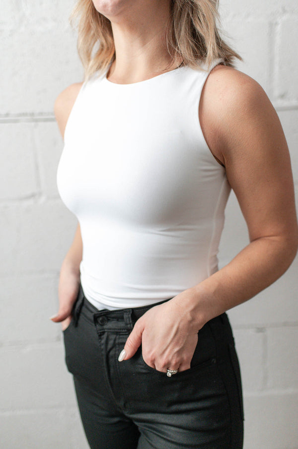 Roxie Sleeveless Bodysuit | White