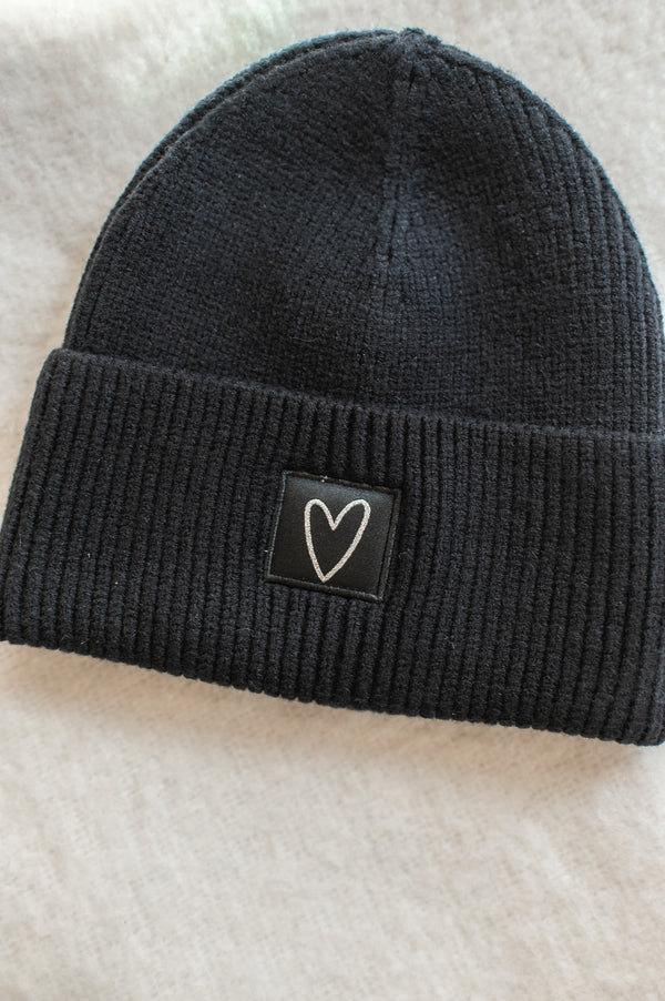 Heart Beanie | Black
