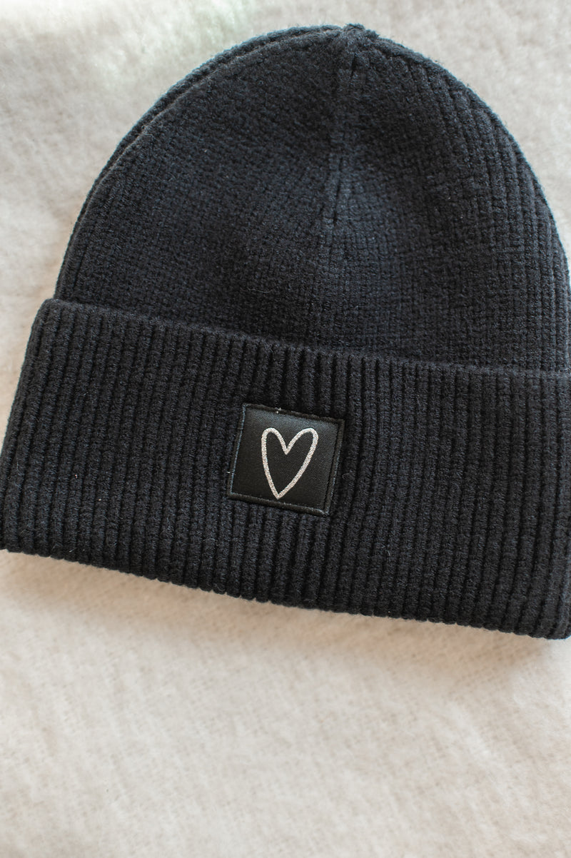 Heart Beanie | Black