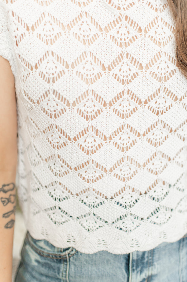 Saige Knit Tank | White