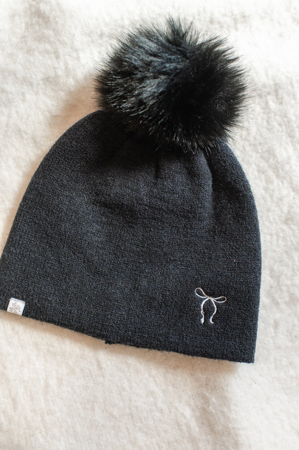 Pom Pom Beanie | Black