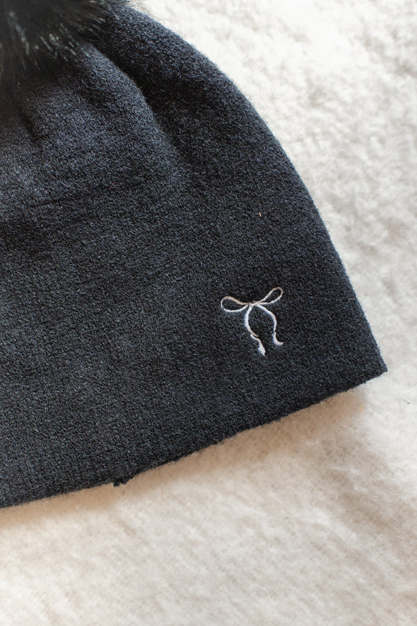 Pom Pom Beanie | Black