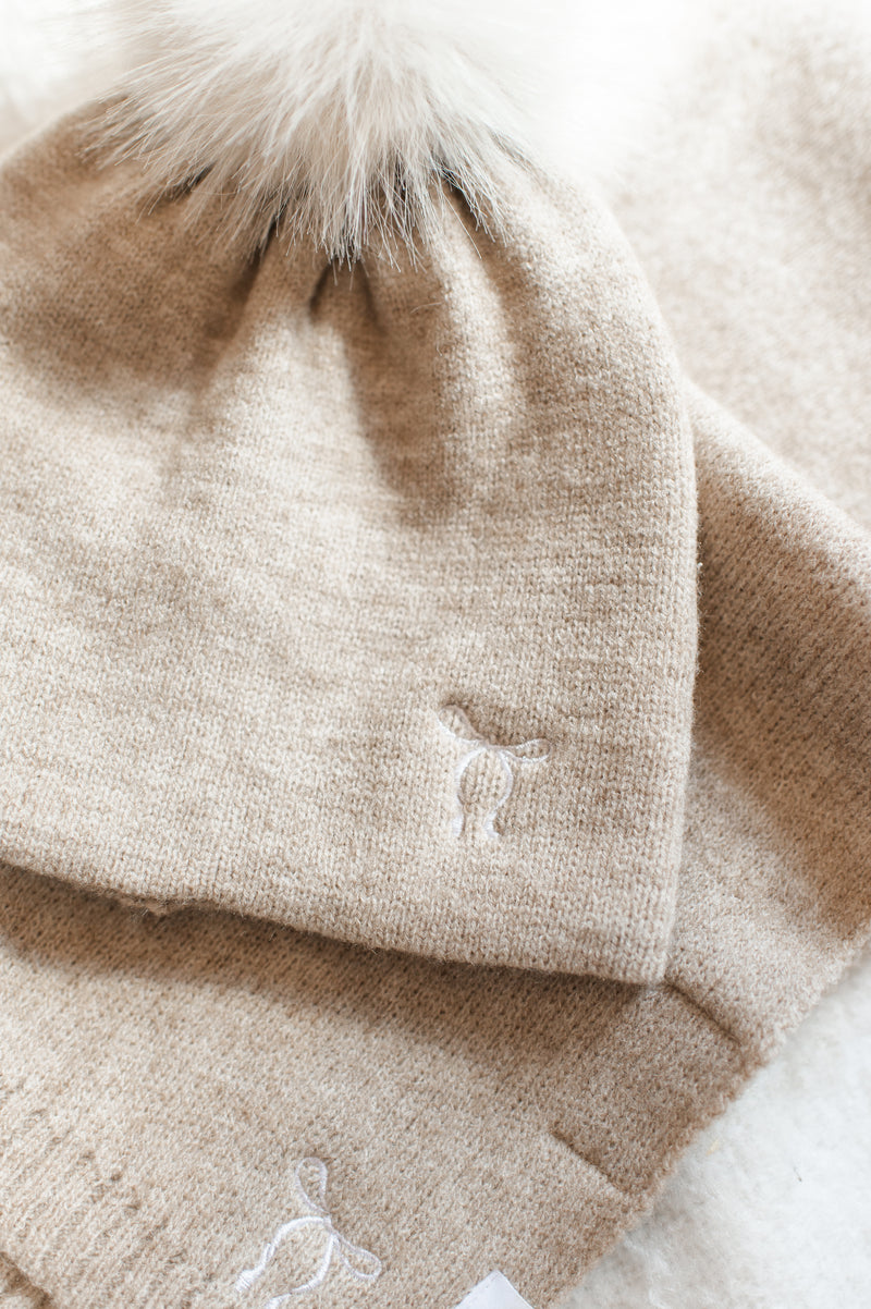 Pom Pom Beanie | Beige