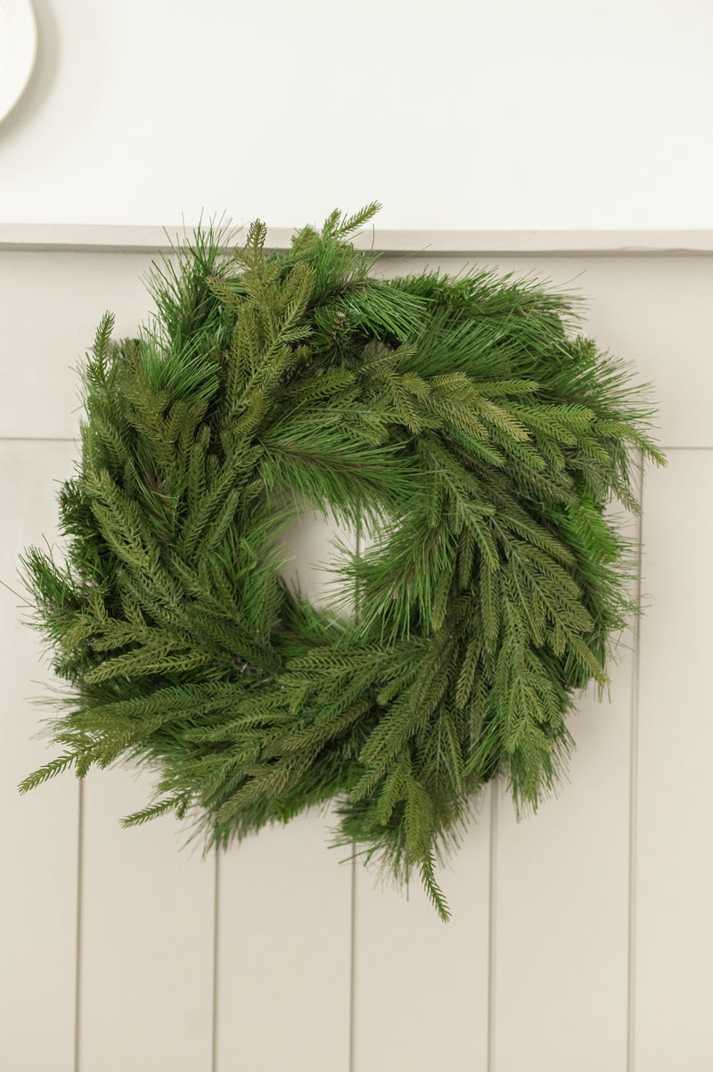 Fresh Touch Mixed Pine Wreath | 24"