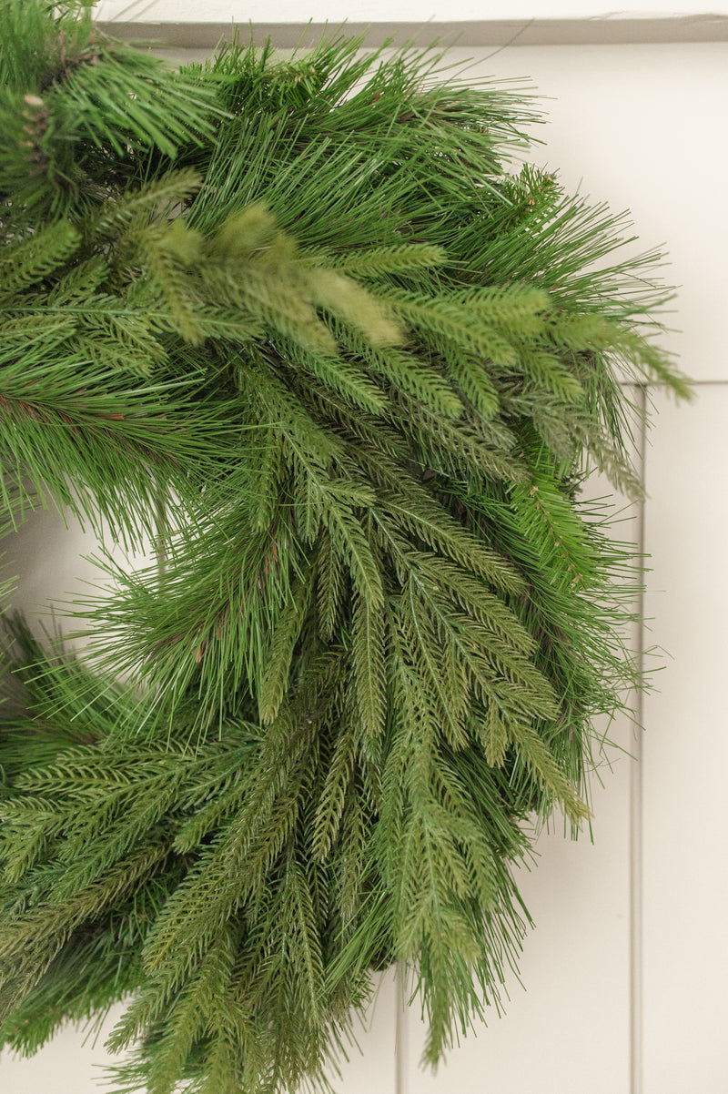 Fresh Touch Mixed Pine Wreath | 24"