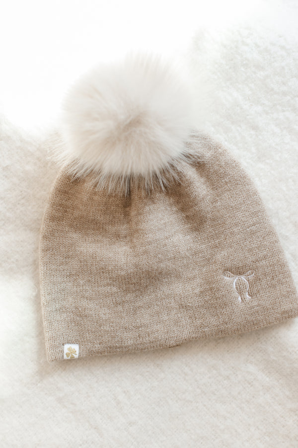 Pom Pom Beanie | Beige