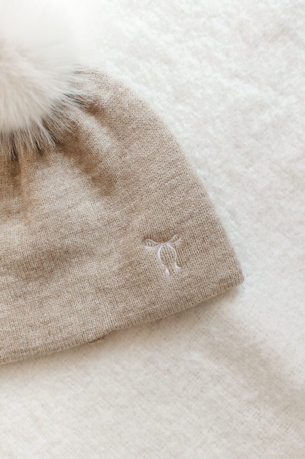 Pom Pom Beanie | Beige