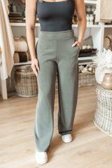 Victoria Wide Leg Pants | Dark Ivy