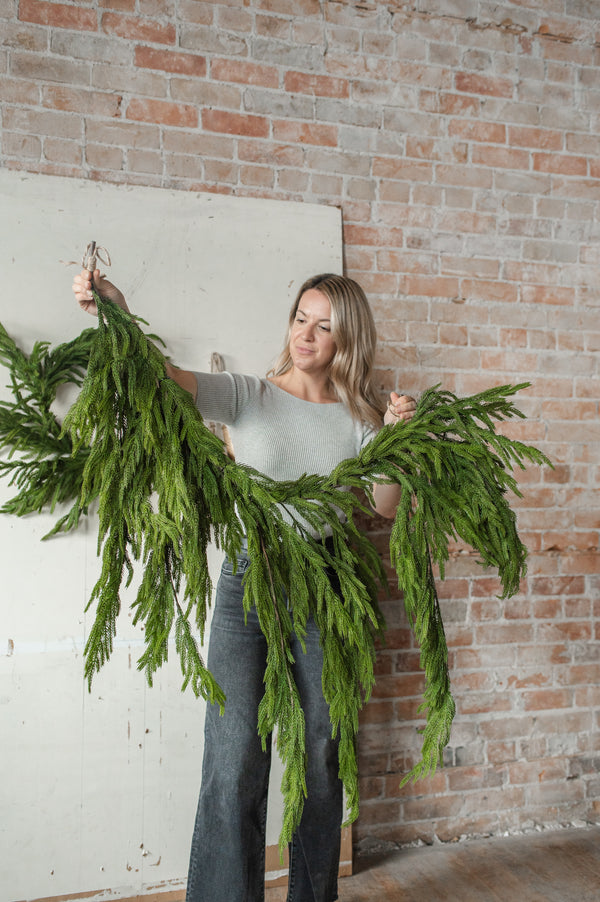 Fresh Touch Norfolk Dripping Pine Garland | 40"