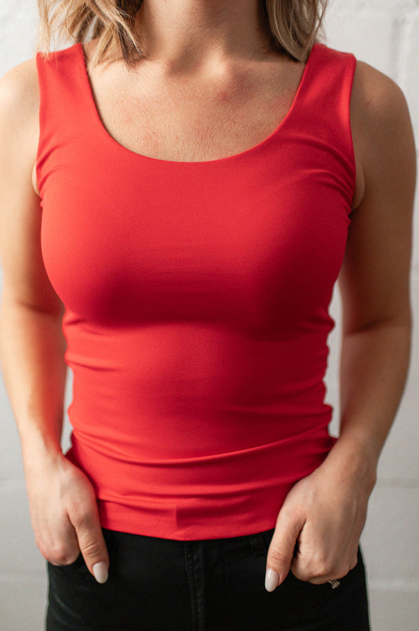 Tanith Double U Tank Top | Radiant Red
