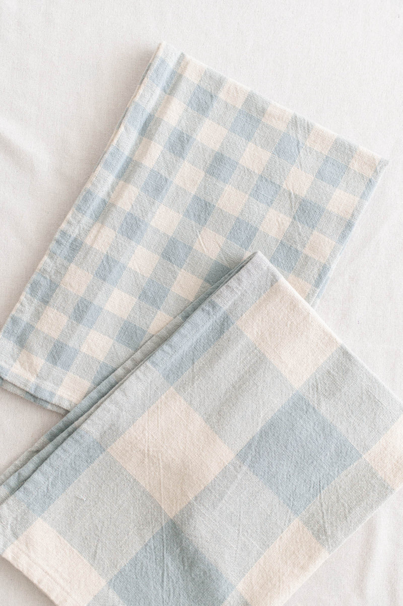 Gingham Check Tea Towels Set of 2 | Sky Blue