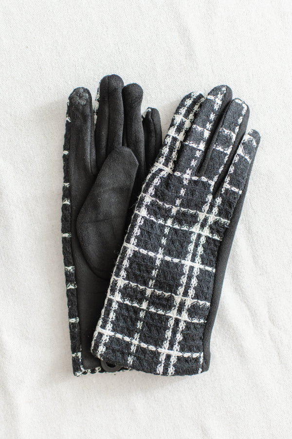 Plaid Gloves | Black & White