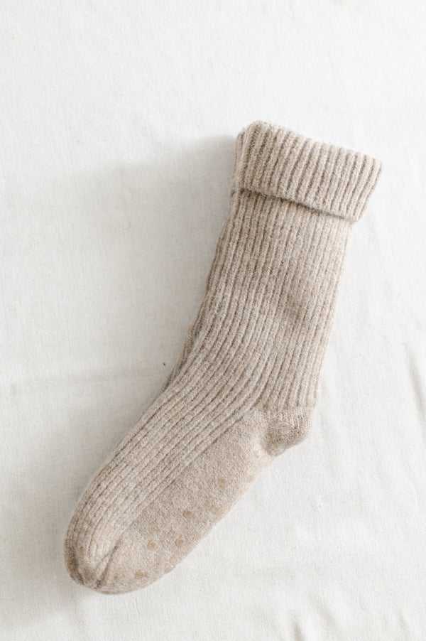 Nordic Wool Slipper Socks | Light Brown