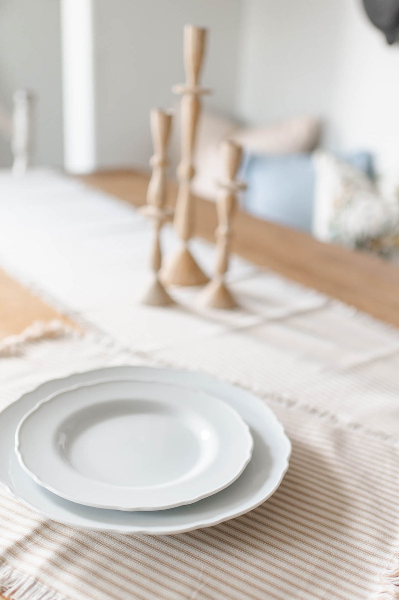 Fringe Ticking Placemats S/4 | Tan