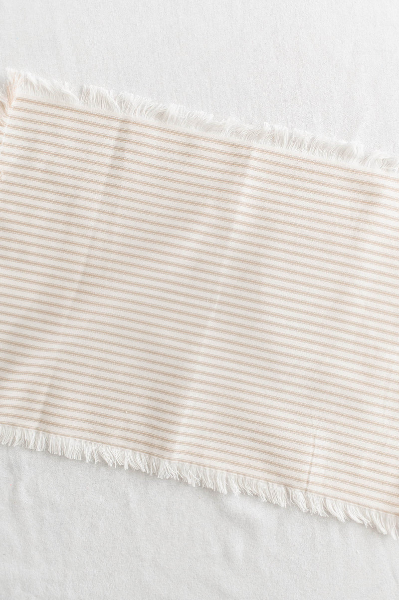 Fringe Ticking Placemats S/4 | Tan