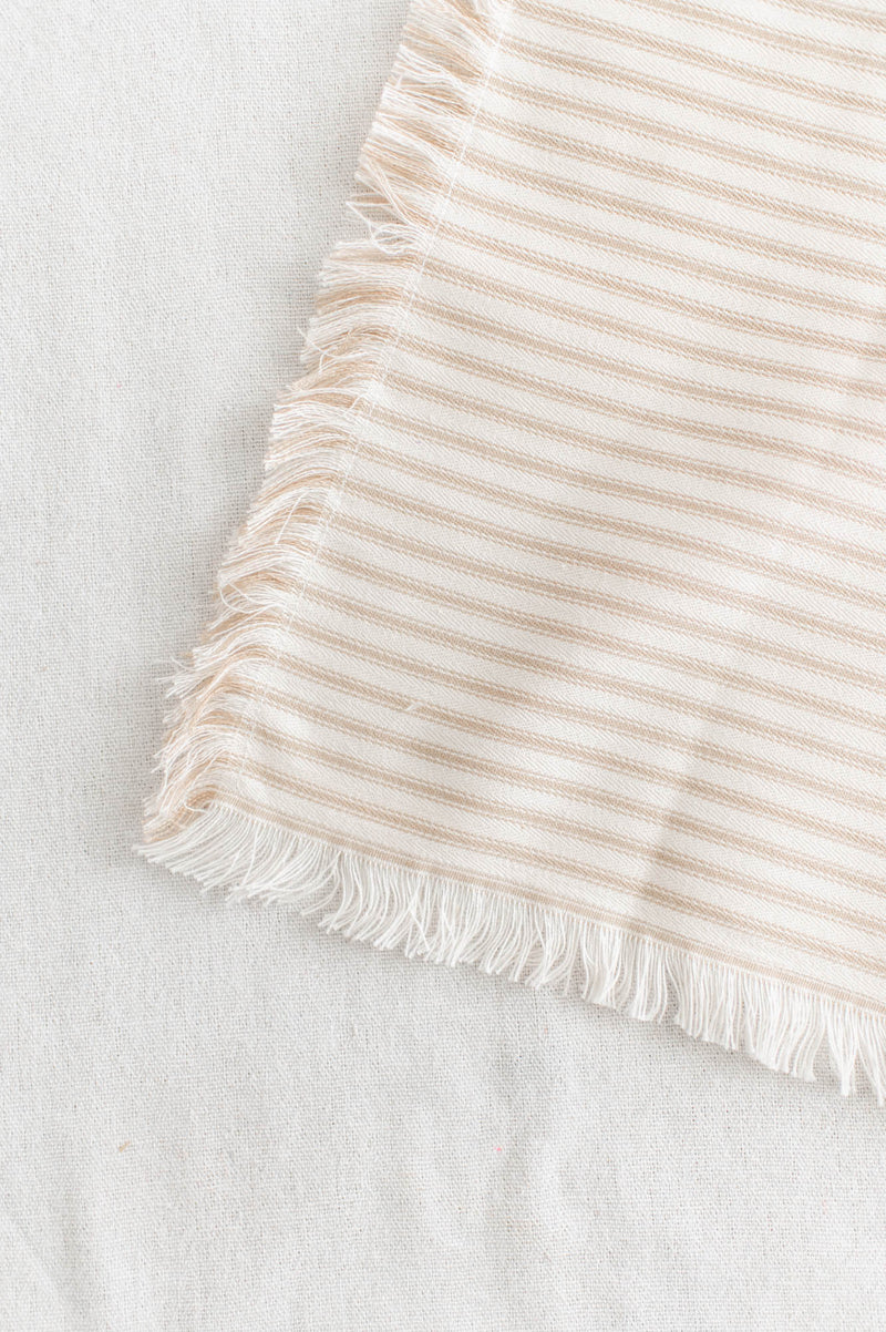 Fringe Ticking Placemats S/4 | Tan