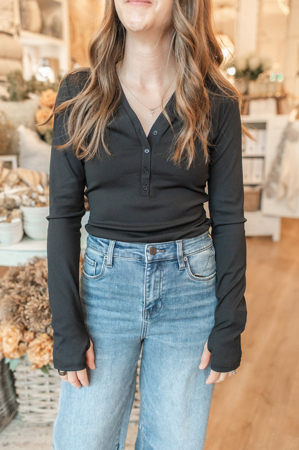 Helane Long Sleeve Top | Black