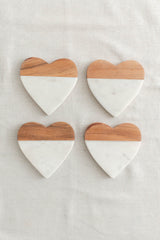 Set of 4 Heart Shaped Coasters