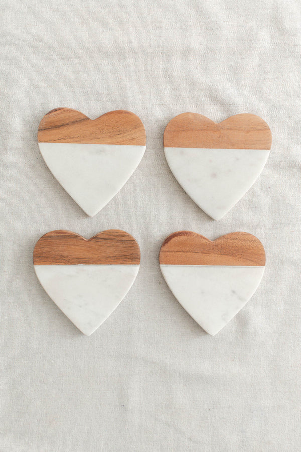 Heart Shaped Coasters | Set of 4