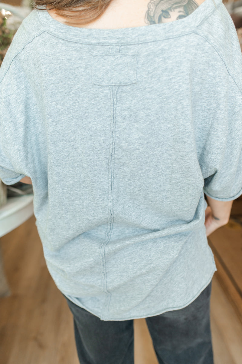 Nina V-Neck Tee | Heather Grey