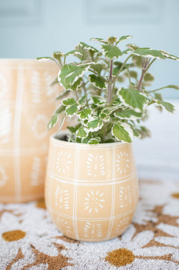 Retro Floral Pot - FINAL SALE