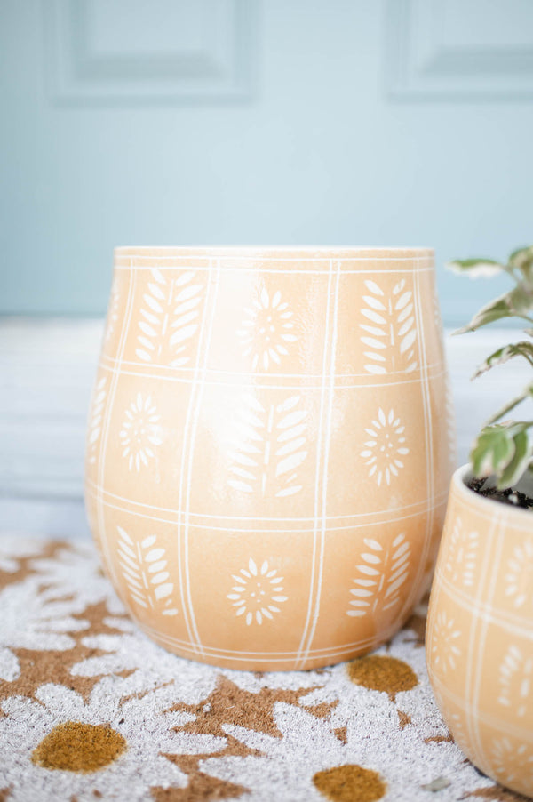 Retro Floral Pot - FINAL SALE