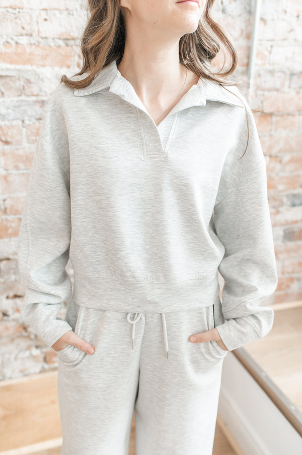 Sadie Pullover | Light Grey Melange