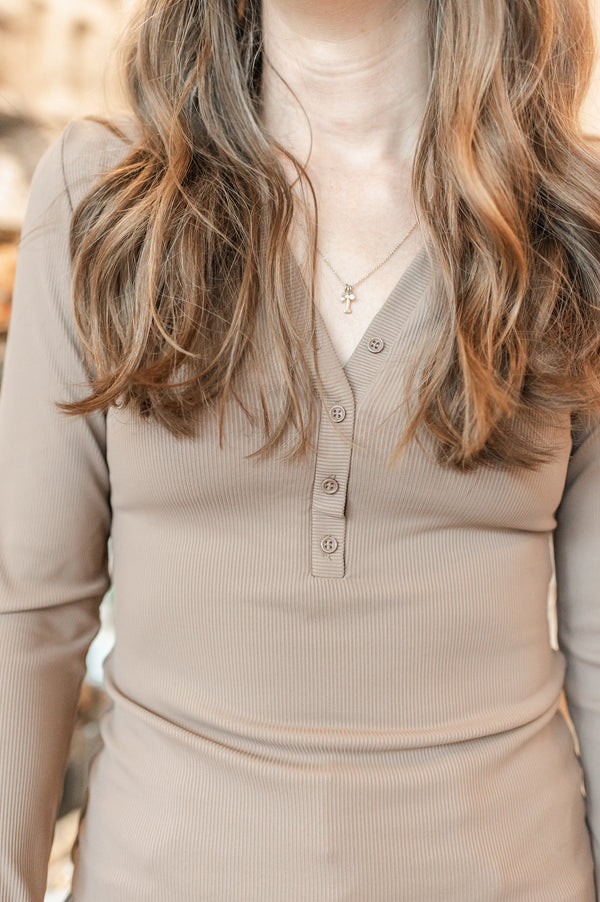 Helane Long Sleeve Top | Clay Taupe