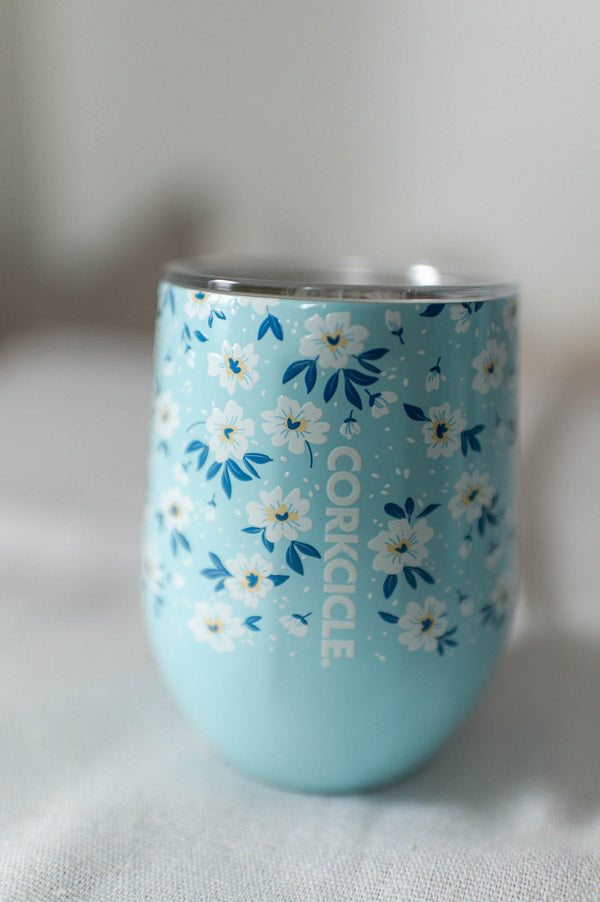 Stemless Goblet | Ditsy Floral Blue