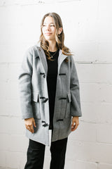 Lulu Hooded Duffle Coat | Grey Melange - FINAL SALE