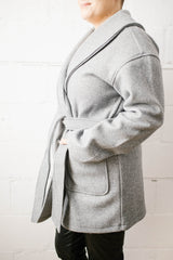 Janna Shawl Collar Coat | Grey Melange - FINAL SALE