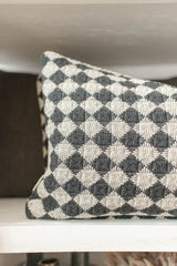 Check Weave Cushion 12x21 | Black