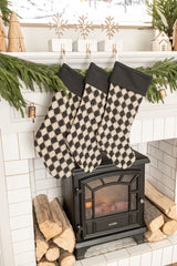 Check Weave Stocking | Black