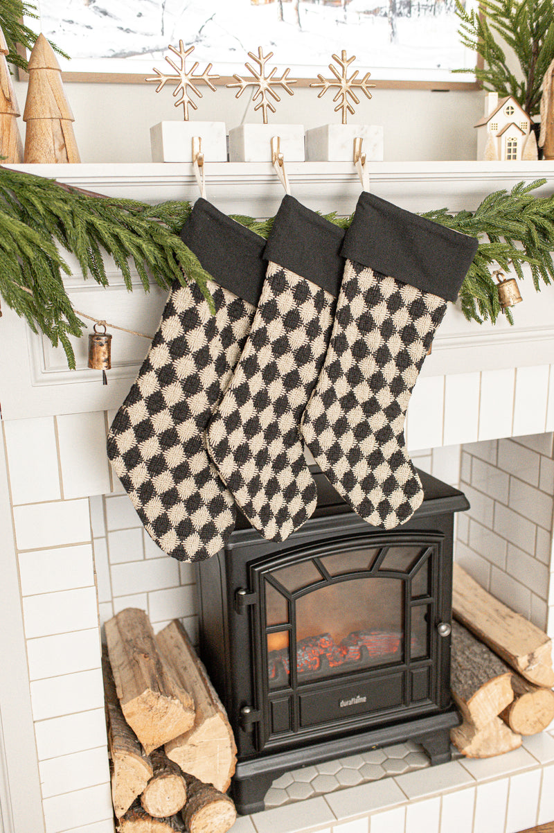 Check Weave Stocking | Black