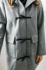 Lulu Hooded Duffle Coat | Grey Melange - FINAL SALE