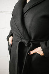 Janna Shawl Collar Coat | Black - FINAL SALE
