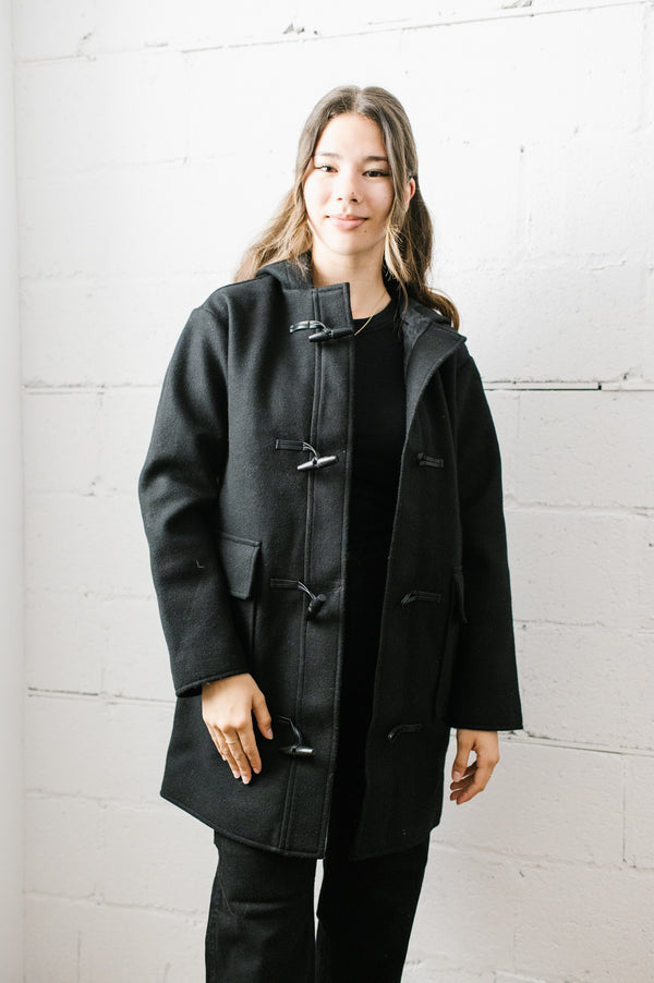 Lulu Hooded Duffle Coat | Black - FINAL SALE