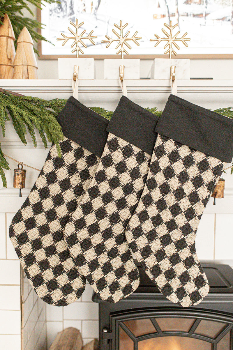 Check Weave Stocking | Black